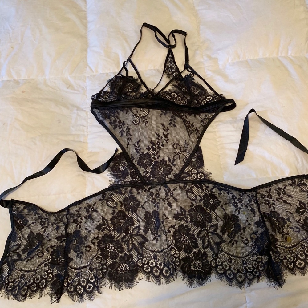 Hustler Hollywood Lingerie, Apron Chemise, Size L